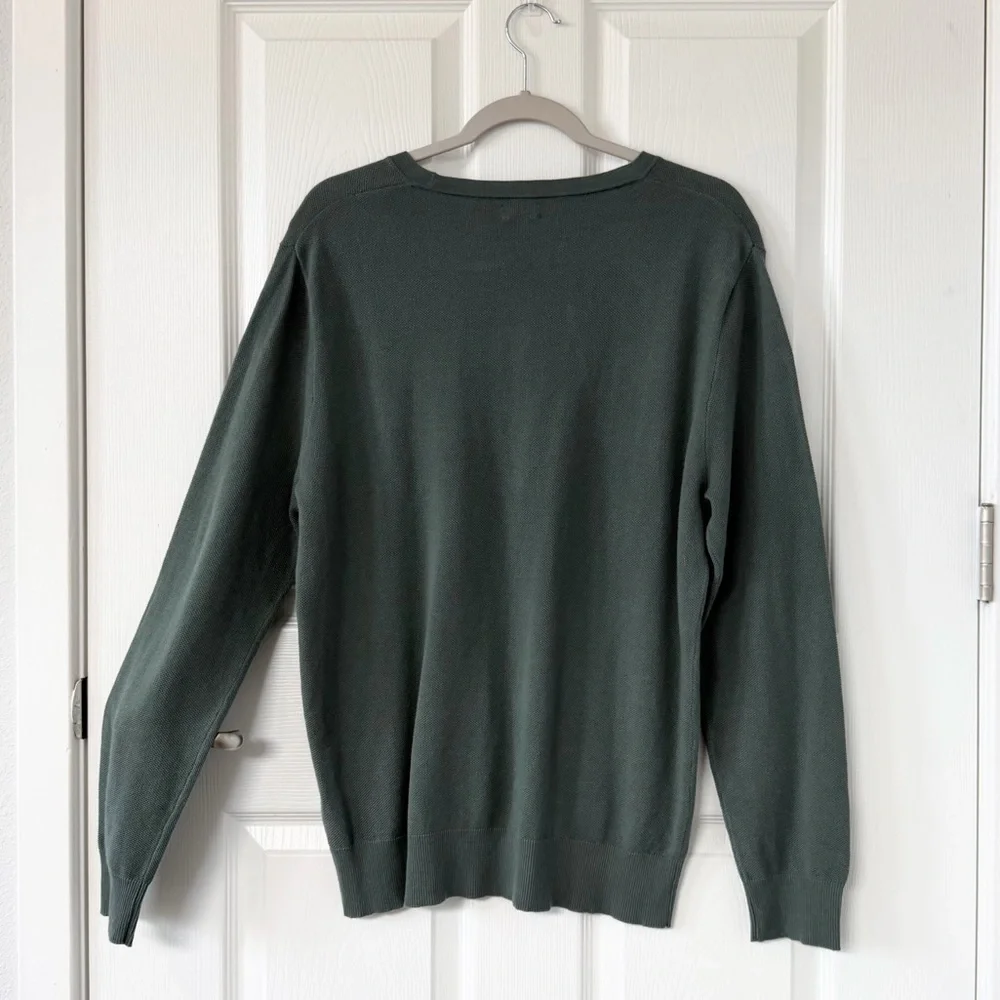 J. Crew Cotton-Cashmere Pique Crewneck Sweater in Sage Green NWT